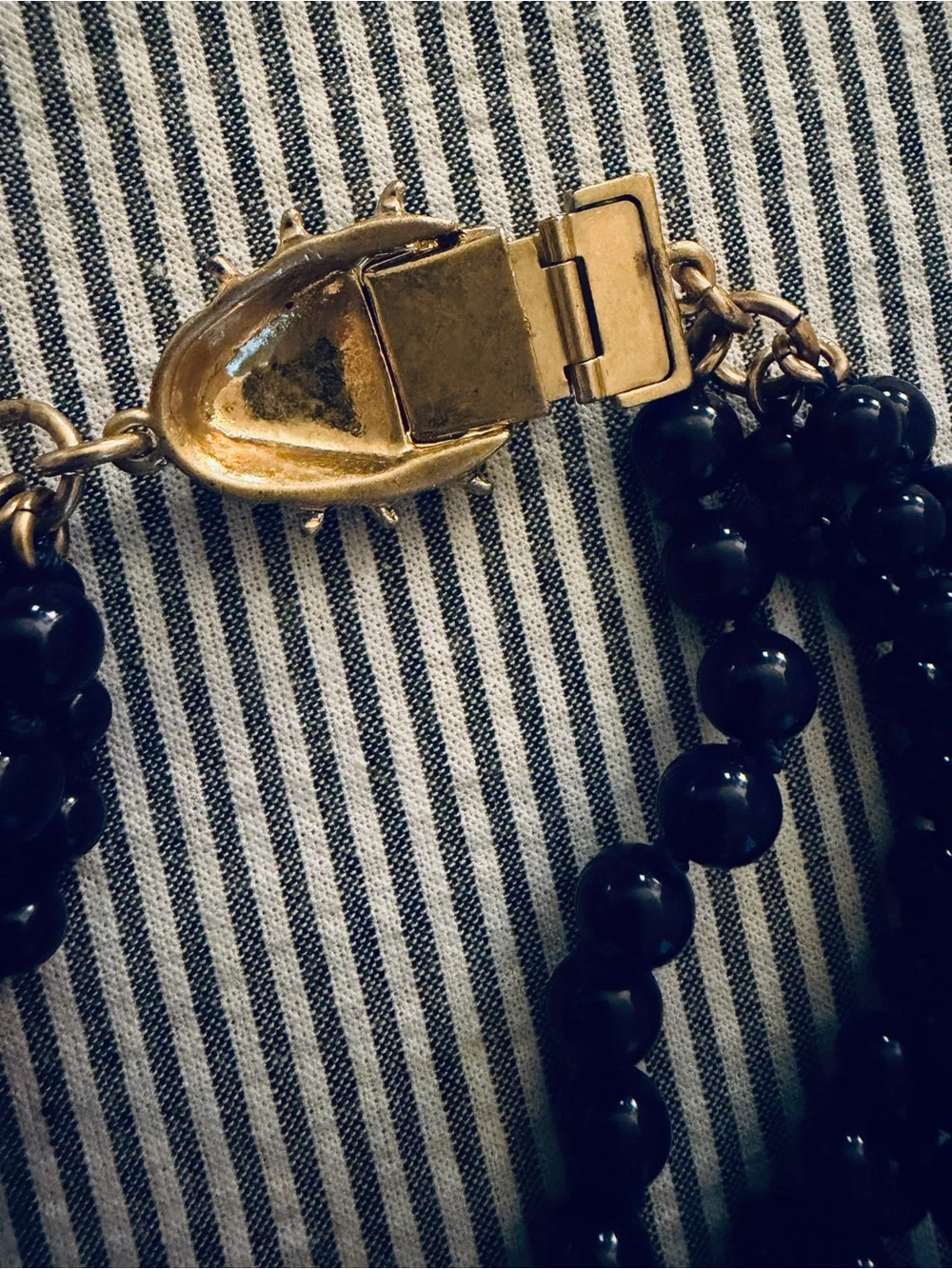 Navy Multi-Strand Beaded Necklace - Elegant Layered Women’s Jewelry